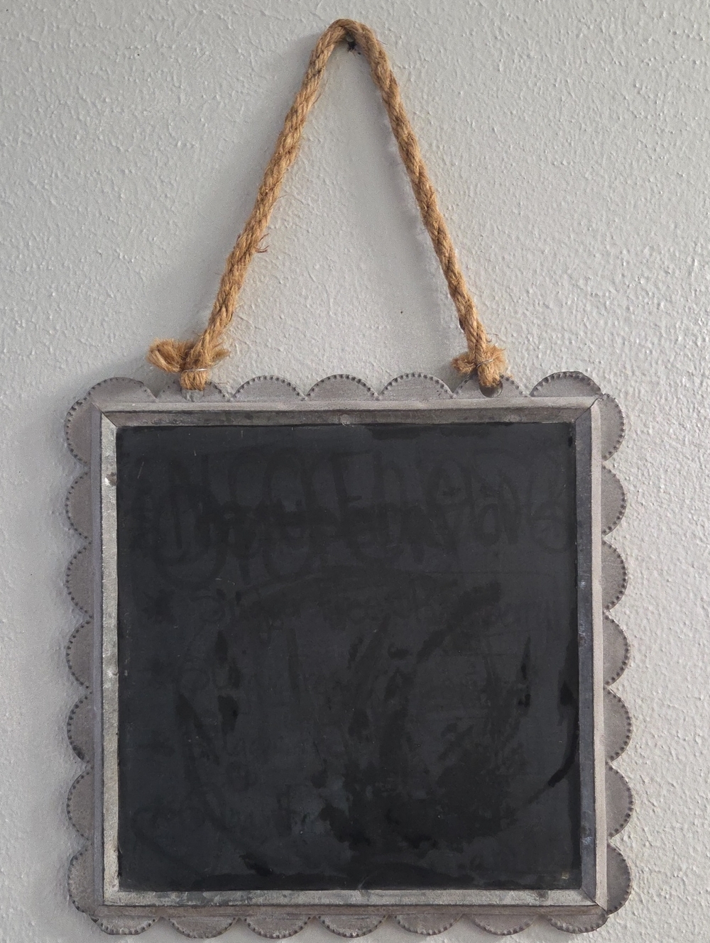 Scalloped "Metal" Frame Hanging Chalkboard